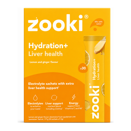YourZooki Electrolytes Liver by Zooki Vitamin & Mineral Supplements — front view showing product label and branding, studio product photo on white background