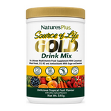 Nature's Plus Source of Life Gold Drink Mix by NaturesPlus Vitamin & Mineral Supplements — front view showing product label and branding, studio product photo on white background