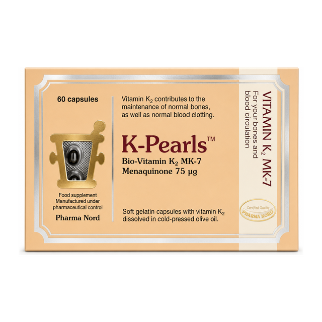 Pharma Nord K Pearls 60 caps by Pharma Nord — front view showing product label and branding, studio product photo on white background
