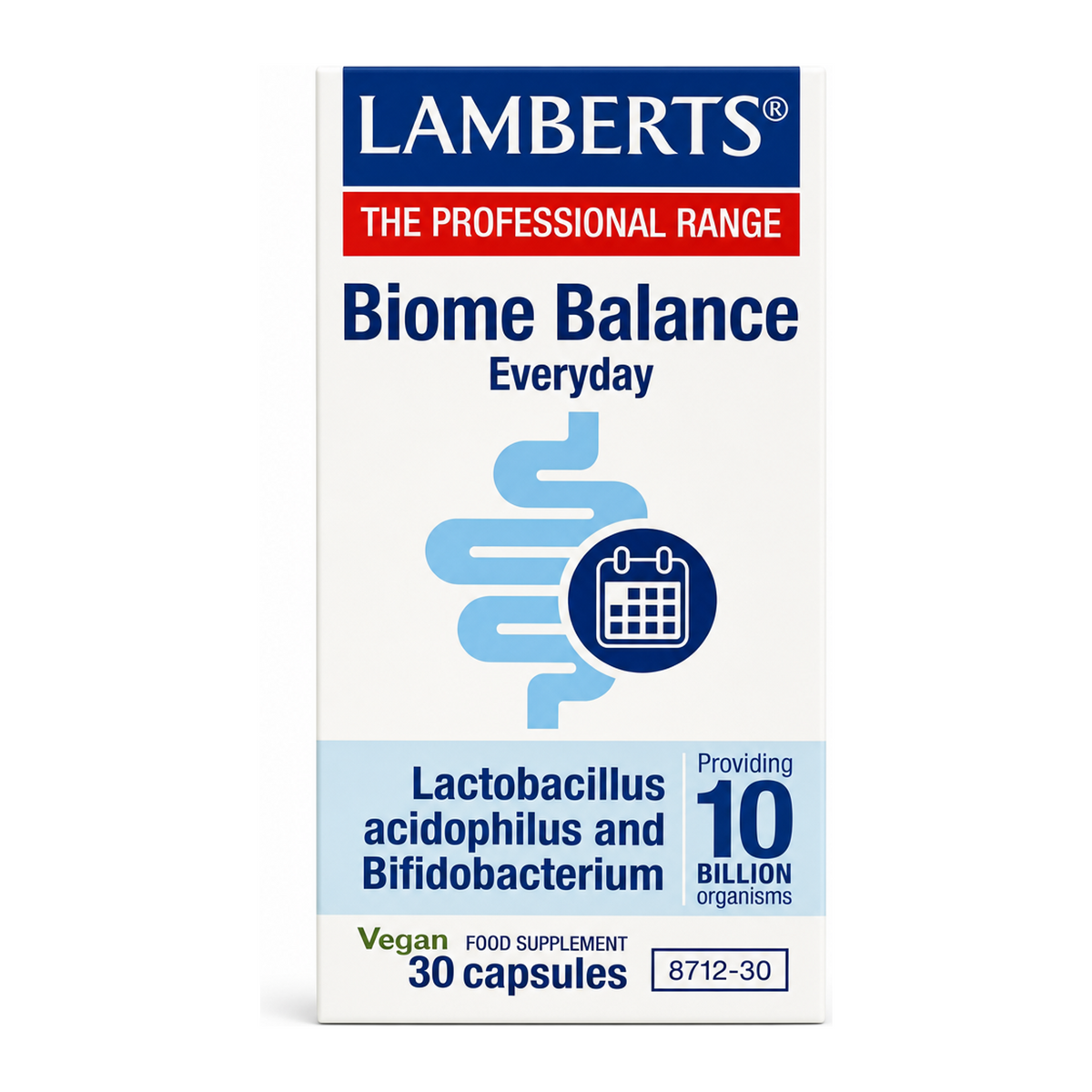 Lamberts Biome Balance Everyday by Lamberts Natural Remedies — front view showing product label and branding, studio product photo on white background
