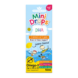 Natures Aid DHA Mini Drops for infants and children by Natures Aid Vitamin & Mineral Supplements — front view showing product label and branding, studio product photo on white background