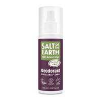 Salt Of the Earth Clary Sage Mint DeoSpray by Salt Of The Earth Personal Care — front view showing product label and branding, studio product photo on white background