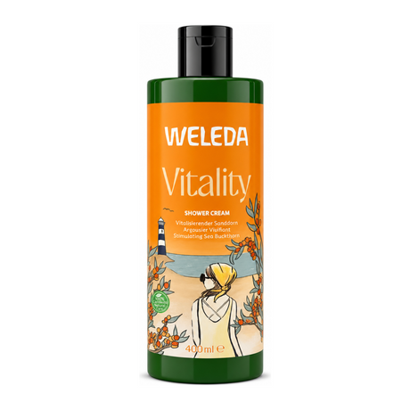 Weleda Vitality Shower Cream Sea Buckthorn by Weleda Personal Care — front view showing product label and branding, studio product photo on white background