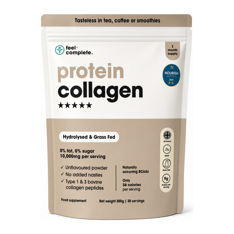 Feel Complete Protein Collagen by Feel Complete Natural Remedies — front view showing product label and branding, studio product photo on white background