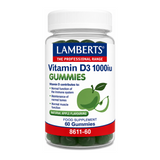 Lamberts Vitamin D3 Gummies 1000iu 60s by Lamberts Vitamin & Mineral Supplements — front view showing product label and branding, studio product photo on white background