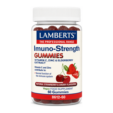Lamberts Immuno - Strength Gummies 60s by Lamberts Vitamin & Mineral Supplements — front view showing product label and branding, studio product photo on white background