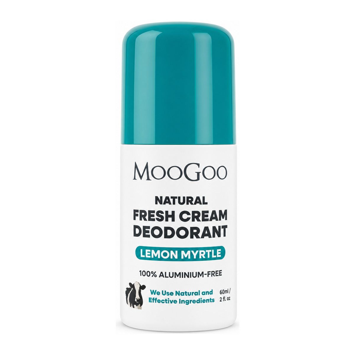 MooGoo Fresh Cream Deodorant - Lemon Myrtle by MooGoo Natural Beauty — front view showing product label and branding, studio product photo on white background