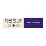 Kingfisher Fennel Fluoride Free Toothpaste by Kingfisher Natural Beauty — front view showing product label and branding, studio product photo on white background