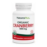 Natures Plus Organic Cranberry 500mg 60 Caps by NaturesPlus Natural Remedies — front view showing product label and branding, studio product photo on white background