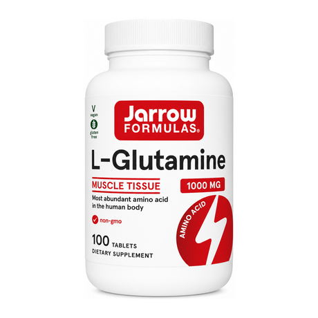 Jarrow L-Glutamine 1000mg 100s by Jarrow Formulas Natural Remedies — front view showing product label and branding, studio product photo on white background