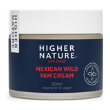 Higher Nature Mexican Yam Cream 90ml by Higher Nature Vitamin & Mineral Supplements — front view showing product label and branding, studio product photo on white background