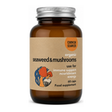 Cornish Seaweed Org Seaweed & Mushrooms 60 Capsules by Cornish Seaweed Natural Remedies — front view showing product label and branding, studio product photo on white background