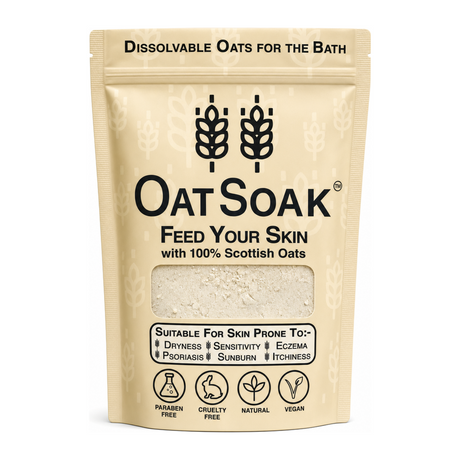 OatSoak Dissolvable Oats For the Bath by OatSoak Personal Care — front view showing product label and branding, studio product photo on white background