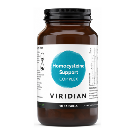 Viridian Homocysteine Support Complex by Viridian Natural Remedies — front view showing product label and branding, studio product photo on white background