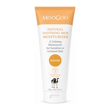 MooGoo Soothing MSM Moisturiser by MooGoo Natural Beauty — front view showing product label and branding, studio product photo on white background