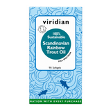 Viridian Sust. Scandinavian Rainbow Trout Oil by Viridian Natural Remedies — front view showing product label and branding, studio product photo on white background
