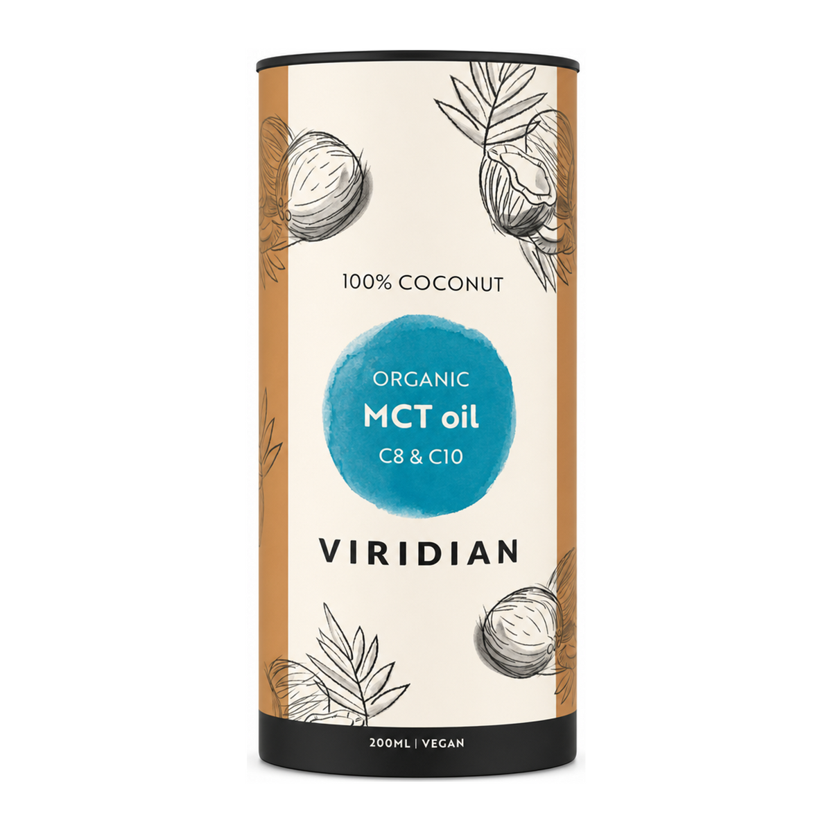 Viridian Organic MCT Oil by Viridian Natural Remedies — front view showing product label and branding, studio product photo on white background