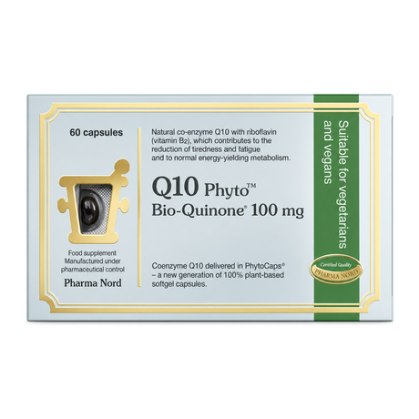 Pharma Nord Q10 Phyto Bio-Quinone 100mg by Pharma Nord — front view showing product label and branding, studio product photo on white background