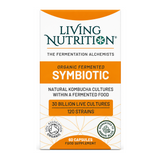Living Nutrition Organic Fermented Symbiotic Capsules by Living Nutrition Natural Remedies — front view showing product label and branding, studio product photo on white background