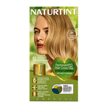 Naturtint Permanent Hair Colourant Honey Blonde 9N 170ml by Naturtint Natural Beauty — front view showing product label and branding, studio product photo on white background