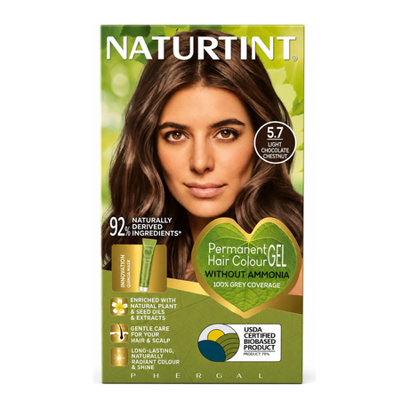 Naturtint Light Chocolate Chestnut 5.7 170ml by Naturtint Natural Beauty — front view showing product label and branding, studio product photo on white background