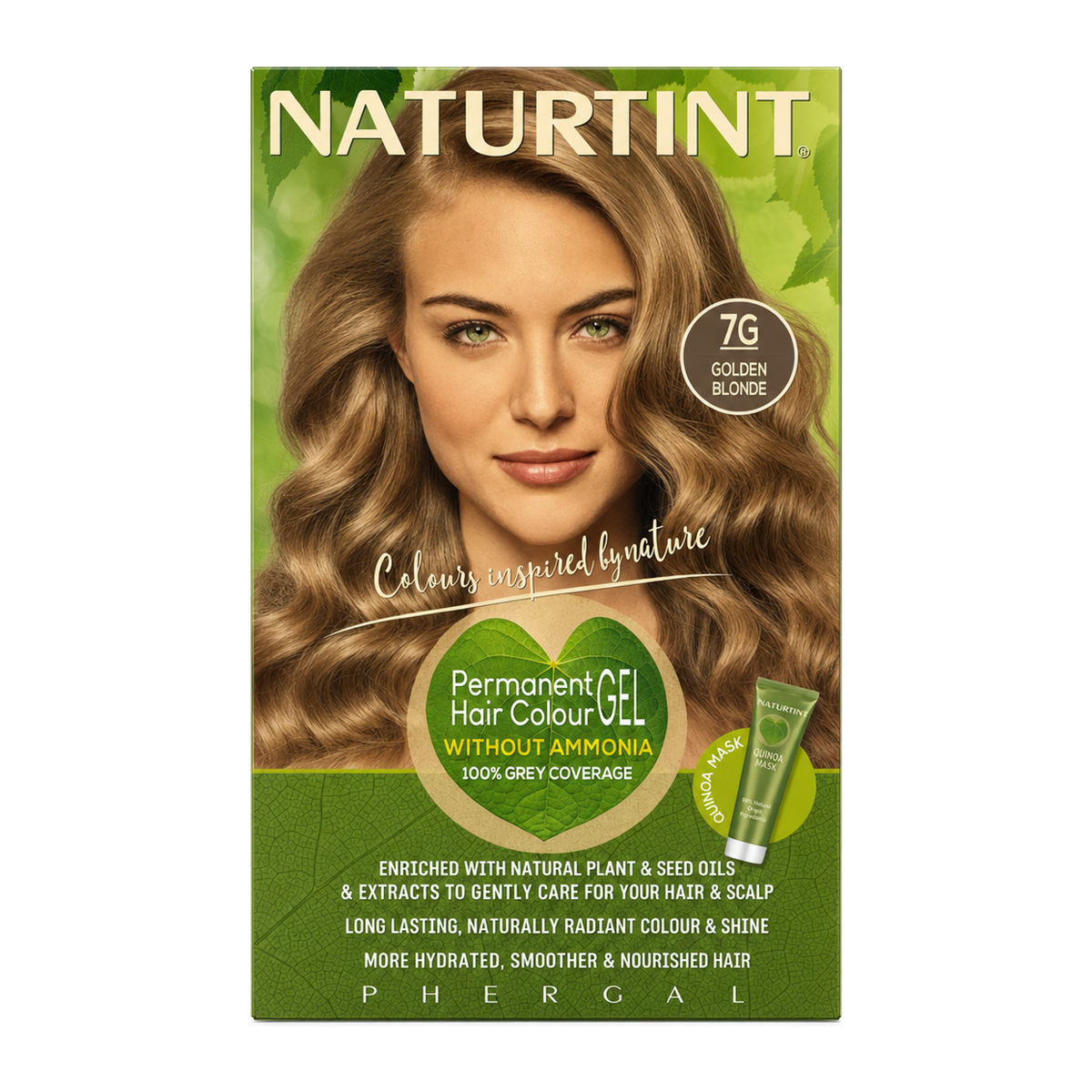 Naturtint Permanent Hair Colourant Golden Blonde 7G 170ml by Naturtint Natural Beauty — front view showing product label and branding, studio product photo on white background