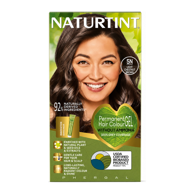 Naturtint Permanent Hair Colourant Light Chestnut Brown 5N 170ml by Naturtint Natural Beauty — front view showing product label and branding, studio product photo on white background