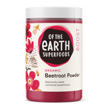 Of The Earth Organic Powdered Beetroot by Of The Earth Superfoods Natural Remedies — front view showing product label and branding, studio product photo on white background
