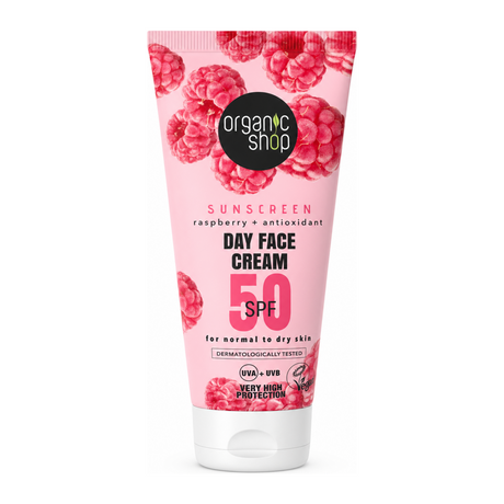 Organic Shop OrganicShop Sunscreen DayFace Cream SPF50 Normal-dry Skin by Organic Shop Personal Care — front view showing product label and branding, studio product photo on white background