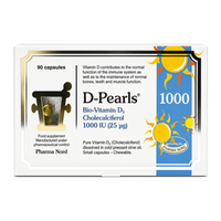 Pharma Nord D-Pearls 1000 IU by Pharma Nord Natural Remedies — front view showing product label and branding, studio product photo on white background