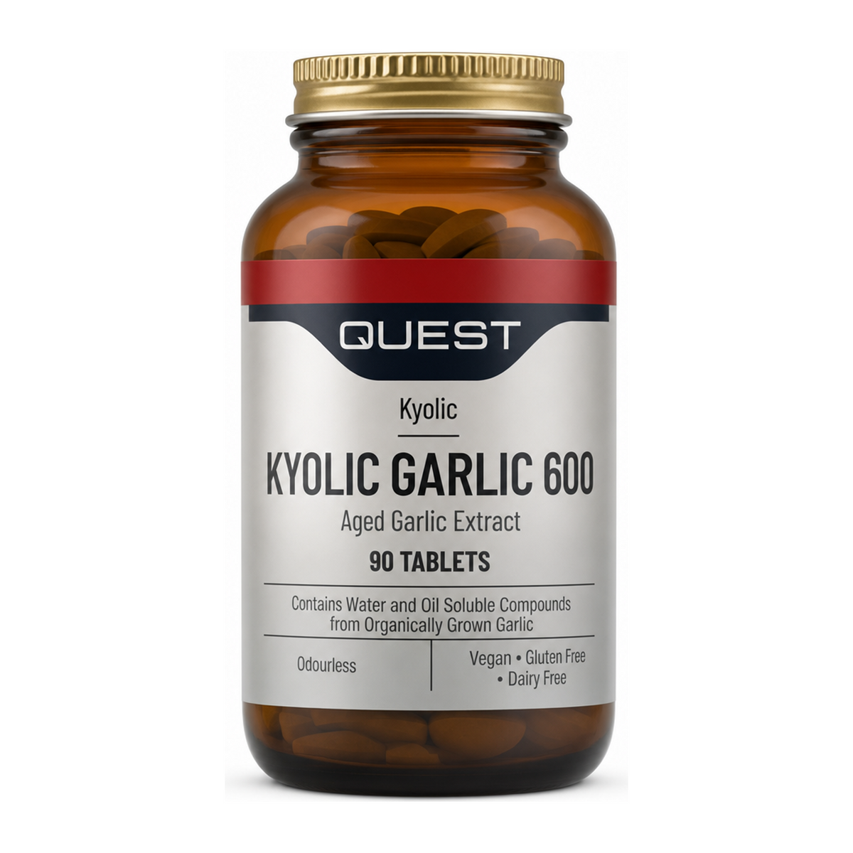 Quest KYOLIC GARLIC 600mg (50% EXTRA FREE) by Quest Natural Remedies — front view showing product label and branding, studio product photo on white background