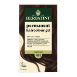 Herbatint Chestnut Ammonia Free hair Colour 4N by Herbatint Natural Beauty — front view showing product label and branding, studio product photo on white background