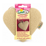 LoofCo Bath-Time loofah heart shape plastic free by LoofCo Natural Beauty — front view showing product label and branding, studio product photo on white background