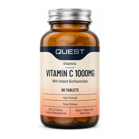 Quest Vitamin C 1000mg Timed Release by Quest Natural Remedies — front view showing product label and branding, studio product photo on white background