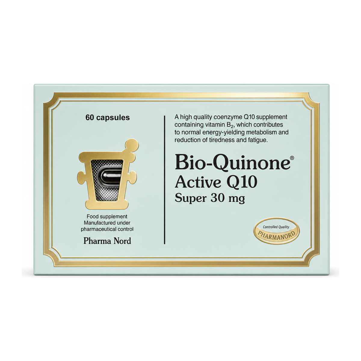 Pharma Nord Bio-Quinone Active Q10 Super 30mg by Pharma Nord Natural Remedies — front view showing product label and branding, studio product photo on white background