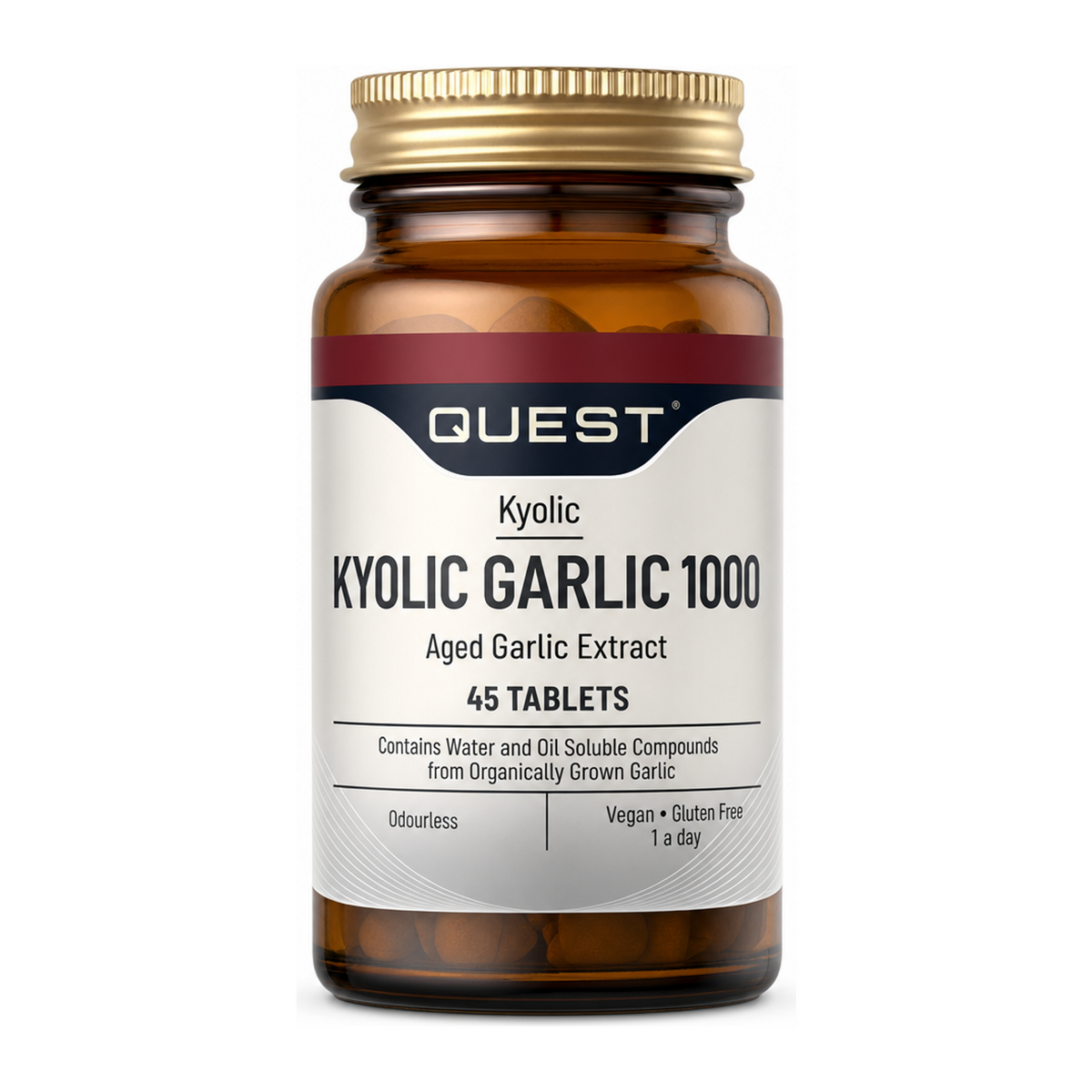 Quest KYOLIC GARLIC 1000mg (50% EXTRA FREE) by Quest Natural Remedies — front view showing product label and branding, studio product photo on white background