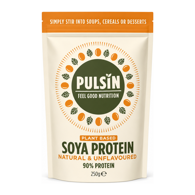 Pulsin Soya Protein Isolate Powder Unsweetened g by Pulsin Natural Remedies — front view showing product label and branding, studio product photo on white background