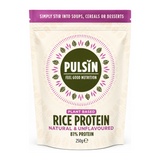 Pulsin Brown Rice Protein Powder by Pulsin Natural Remedies — front view showing product label and branding, studio product photo on white background