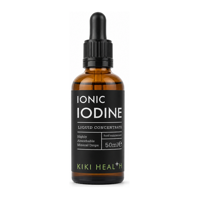 KIKI Health Ionic Iodine Liquid Concentrate by Kiki Health Natural Remedies — front view showing product label and branding, studio product photo on white background
