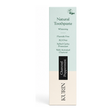 Kurin Fluoride Free Charcoal Whitening Toothpaste - Peppermint by Kurin Natural Beauty — front view showing product label and branding, studio product photo on white background
