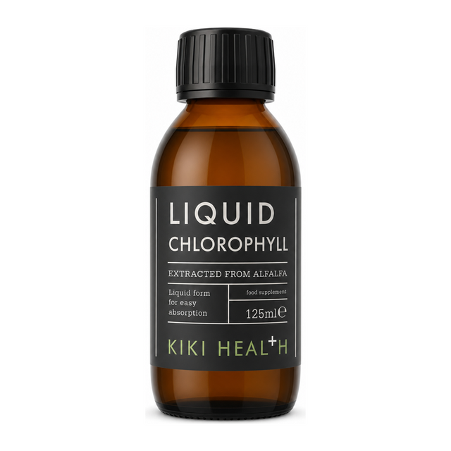 KIKI Health Liquid Chlorophyll by KIKI Health Natural Remedies — front view showing product label and branding, studio product photo on white background