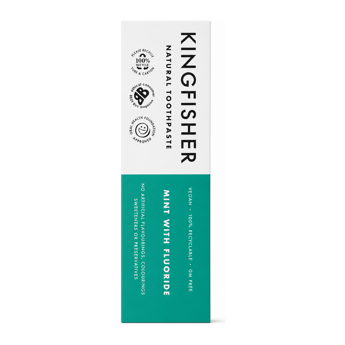 Kingfisher Mint Toothpaste by Kingfisher Natural Beauty — front view showing product label and branding, studio product photo on white background