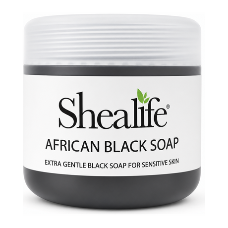 Shealife Black Soap by Shealife Natural Beauty — front view showing product label and branding, studio product photo on white background