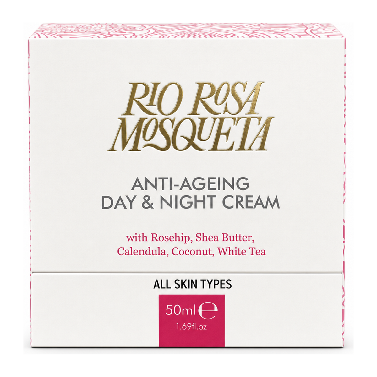 Rio Amazon Rio Rosa Mosqueta Day & Night Cream by Rio Rosa Mosqueta Natural Beauty — front view showing product label and branding, studio product photo on white background