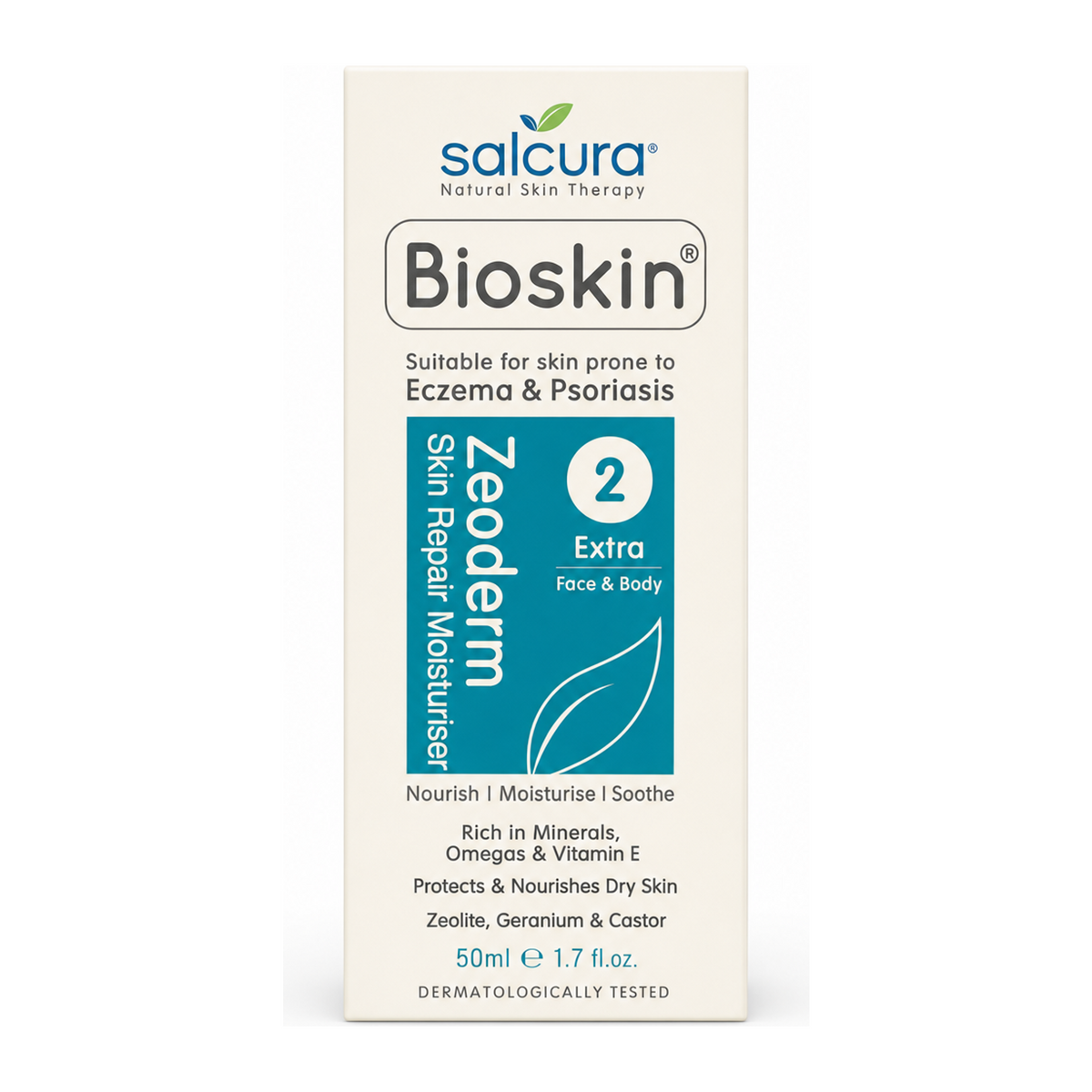 Salcura Bioskin Zeoderm by Salcura Natural Beauty — front view showing product label and branding, studio product photo on white background