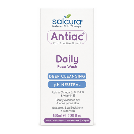 Salcura Antiac DAILY Face Wash by Salcura Natural Beauty — front view showing product label and branding, studio product photo on white background