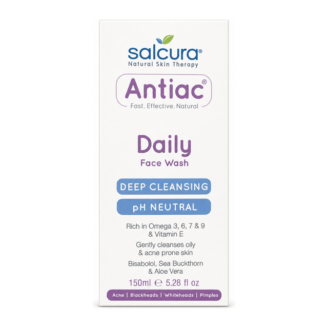 Salcura Antiac DAILY Face Wash by Salcura Natural Beauty — front view showing product label and branding, studio product photo on white background