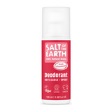 Salt Of the Earth Rock Chick Sweet Strawberry Natural Deodorant Spray for Girls by Salt of the Earth Natural Beauty — front view showing product label and branding, studio product photo on white background