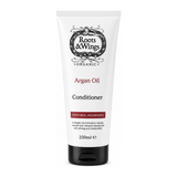 Roots and Wings Organic Argan Oil Conditioner by Roots & Wings Natural Beauty — front view showing product label and branding, studio product photo on white background