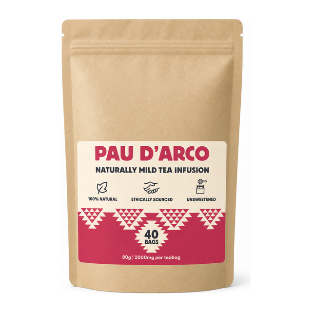 Rio Amazon Pau d'Arco (Lapacho) 2,000mg 40 Teabags by Rio Health Products Natural Remedies — front view showing product label and branding, studio product photo on white background